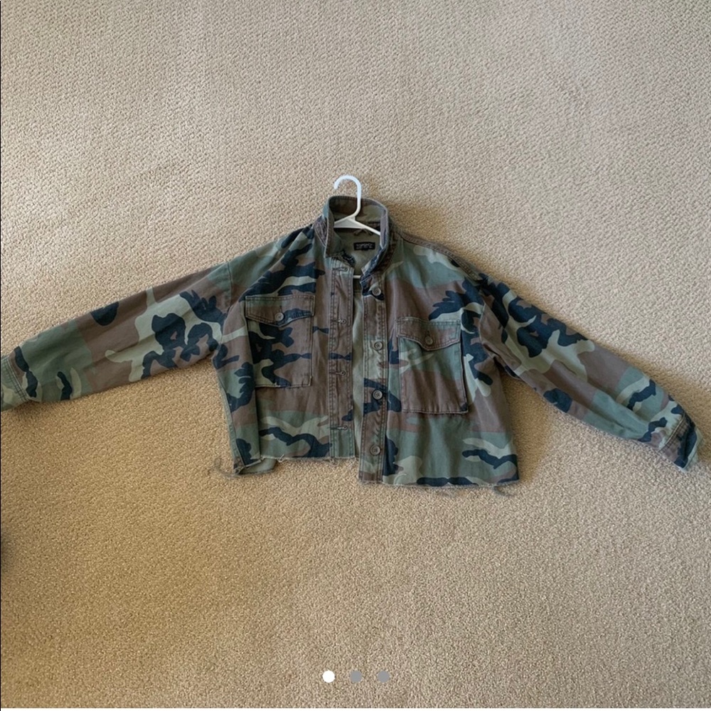 Topshop women’s camouflage jacket, size 8-10